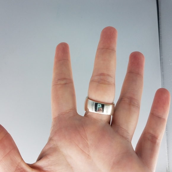 Silvertone Rhinestone Thick Ring - Picture 4 of 9